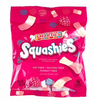 Smarties Squashies Raspberry Cream 5oz Peg Bag 12ct